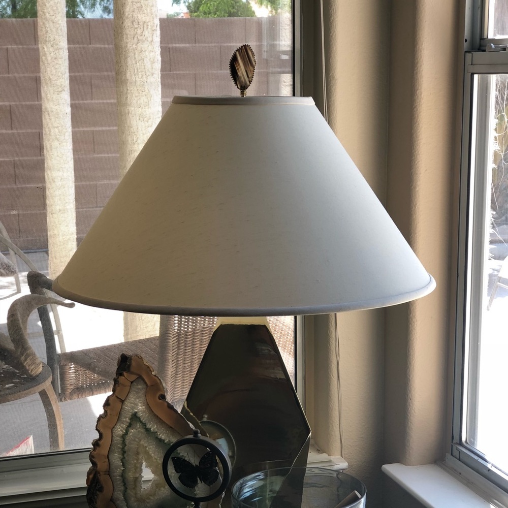 2 Rhinestone Gold Trim Brown Agate Lamp Finials - Picture 5 of 6